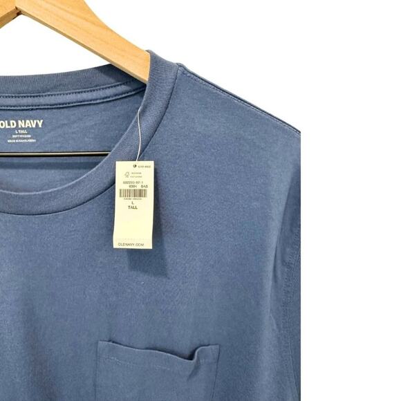 NWT Tall Old Navy Soft Washed Chest Pocket Crew Neck in South Wind L - Picture 6 of 6